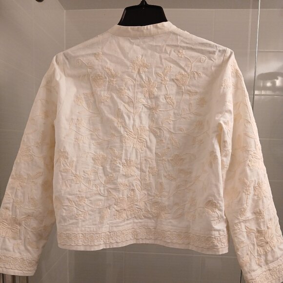 ZARA  Embroidered Cream Jacket - Picture 10 of 12